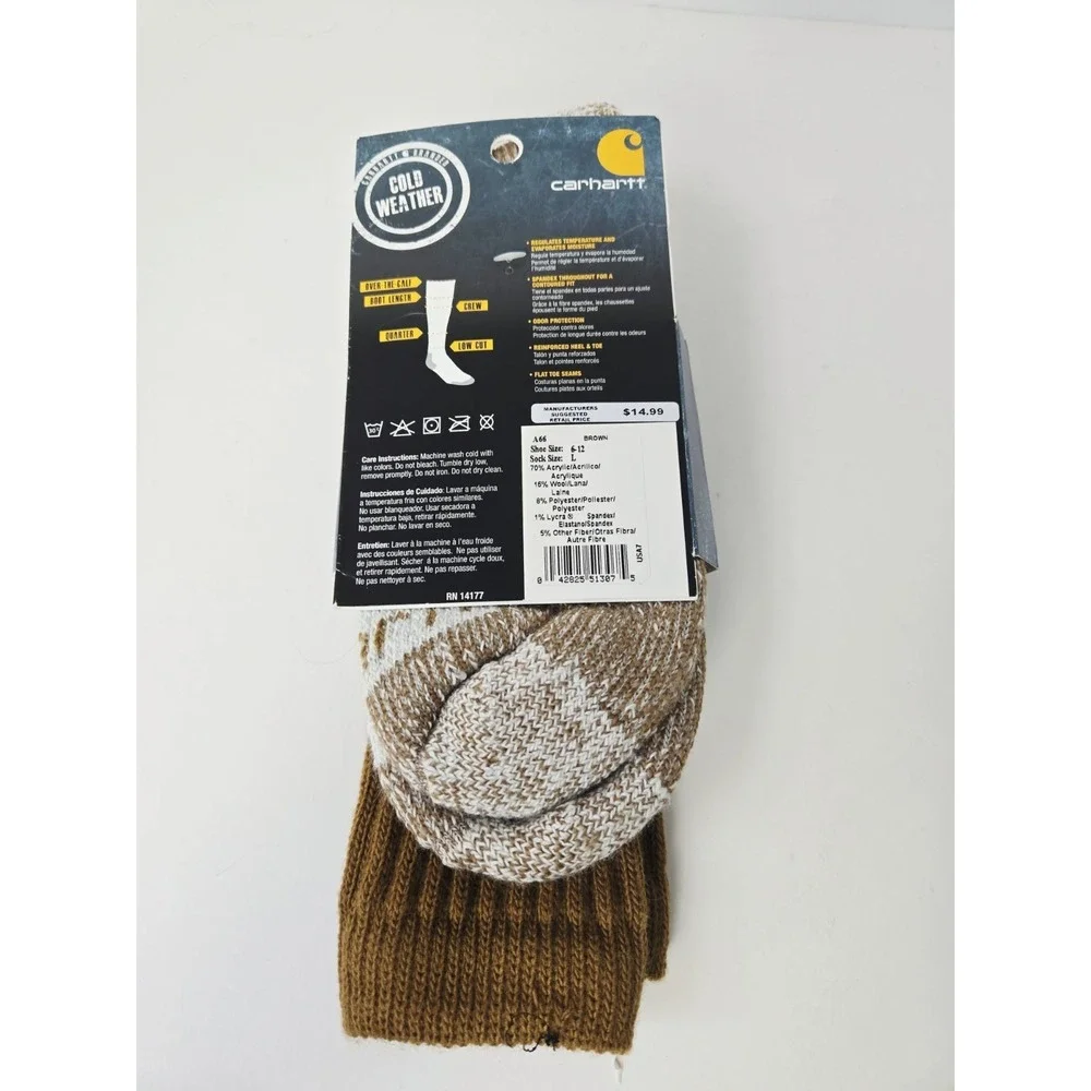 Carhartt NEW Cold Weather Socks Boot Length size Large Mens 6-12